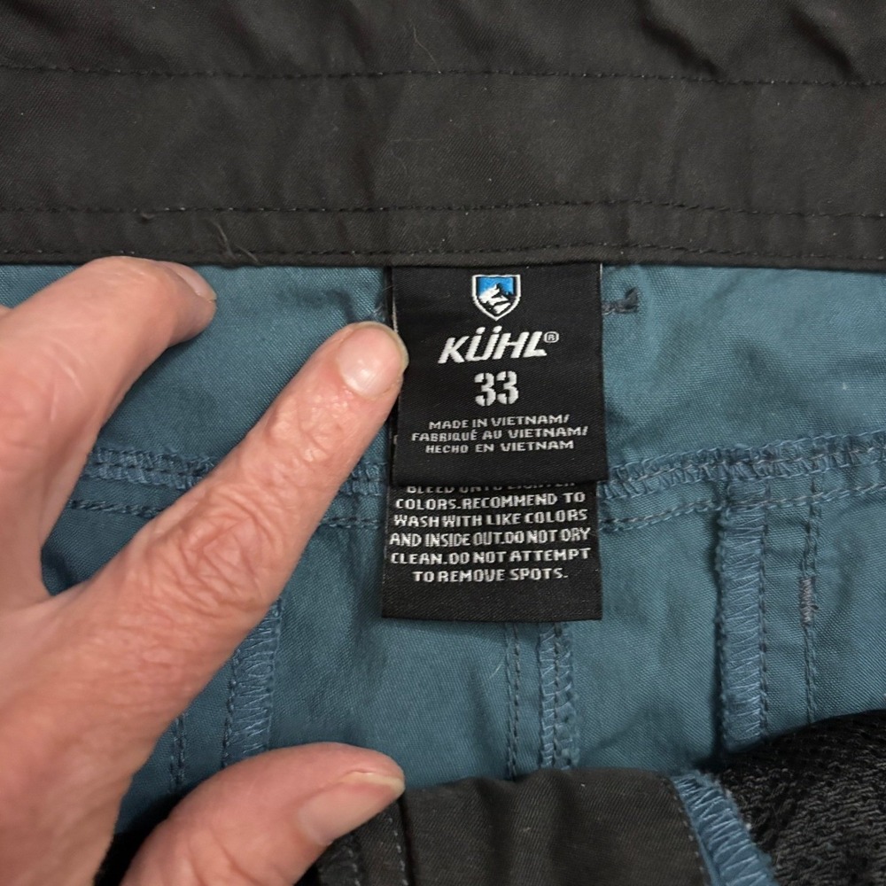 KÜHL Renegade Cargo Hiking Shorts Mens 33 Blue Outdoor Trail Utility Patina Dye - Picture 6 of 12